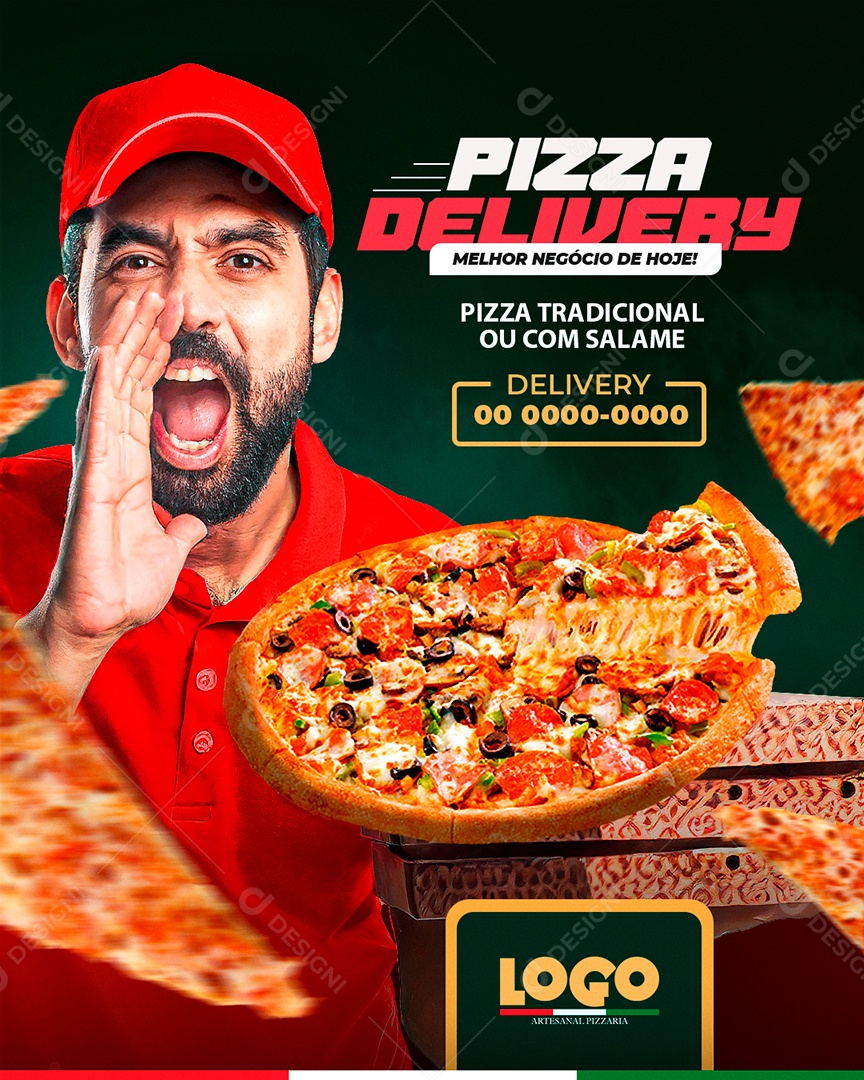 Pizzaria Pizza Delivery Melhor Negócio de Hoje Social Media PSD Editável