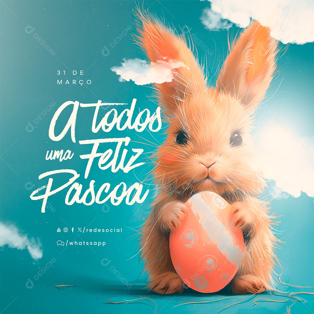 A Todos uma Feliz Páscoa Social Media PSD Editável