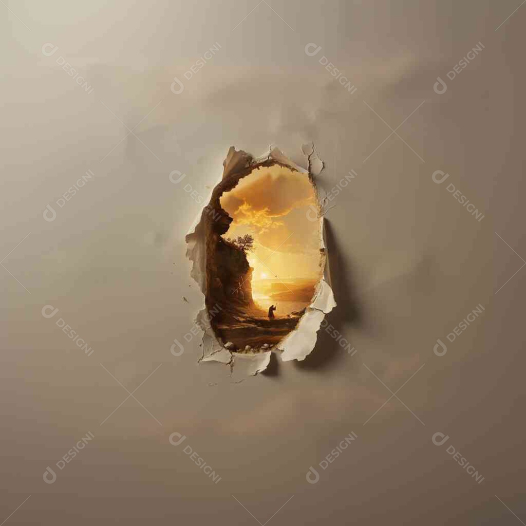 Caverna do renascimento de jesus através de um pequeno buraco