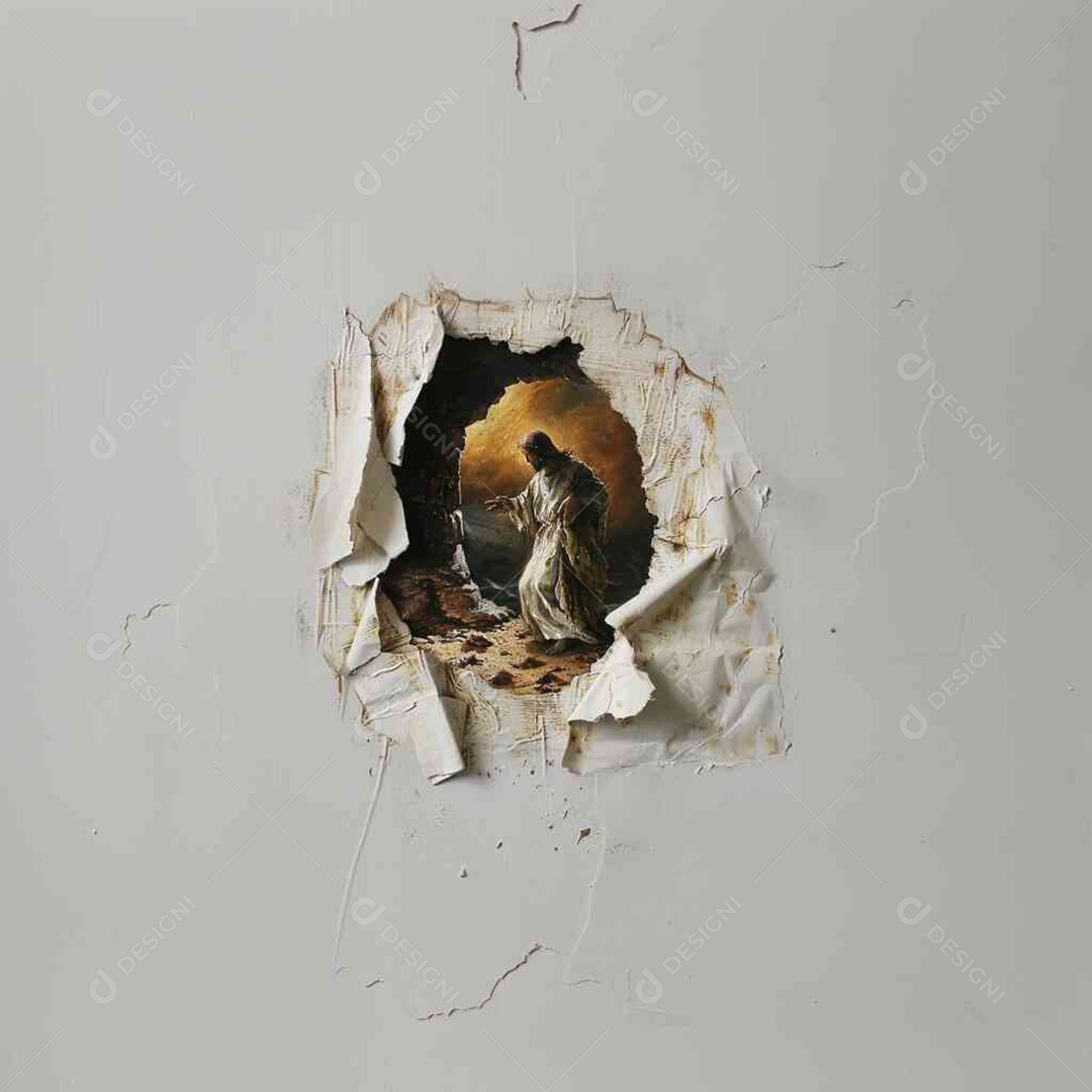 Caverna do renascimento de jesus através de um pequeno buraco