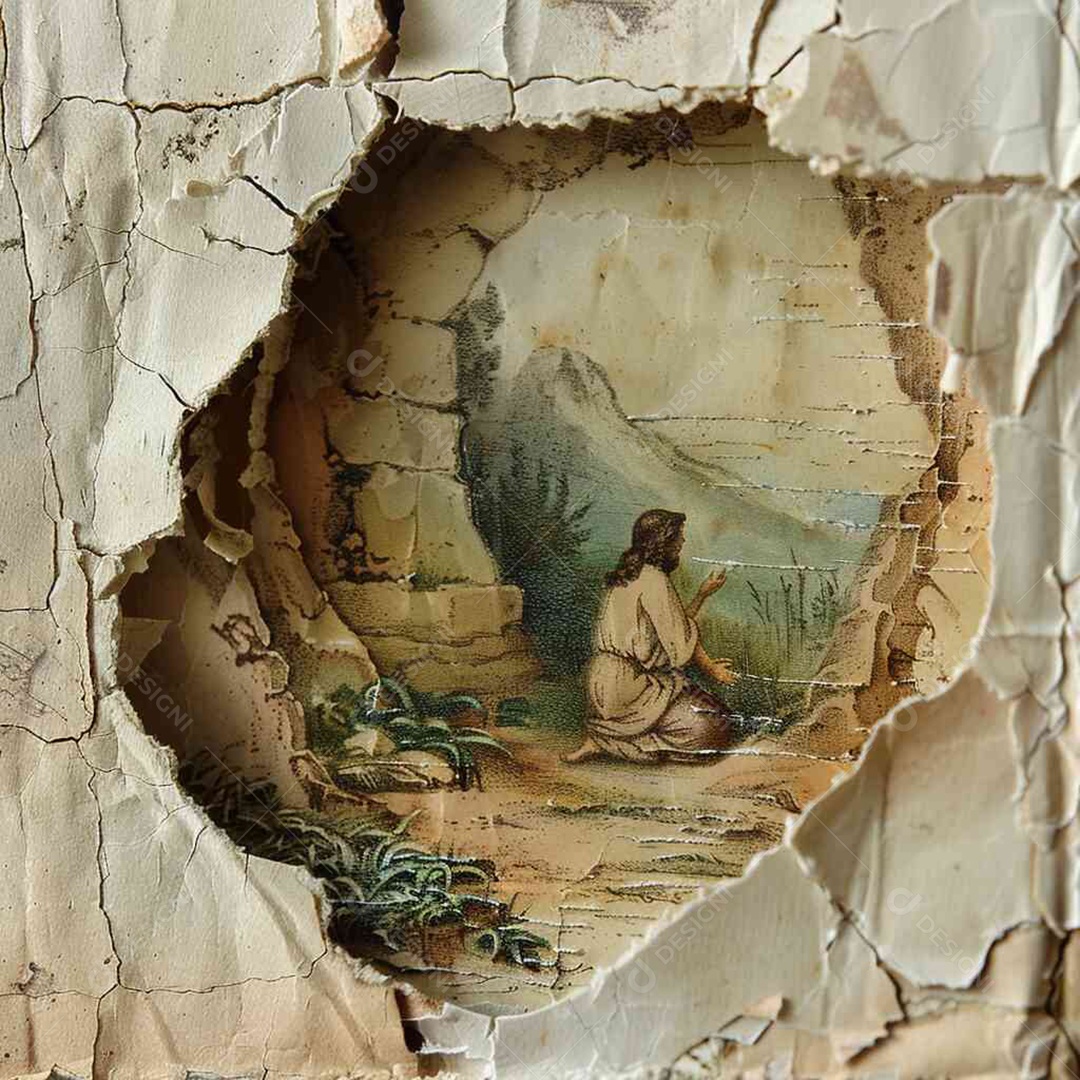 Caverna do renascimento de jesus através de um pequeno buraco