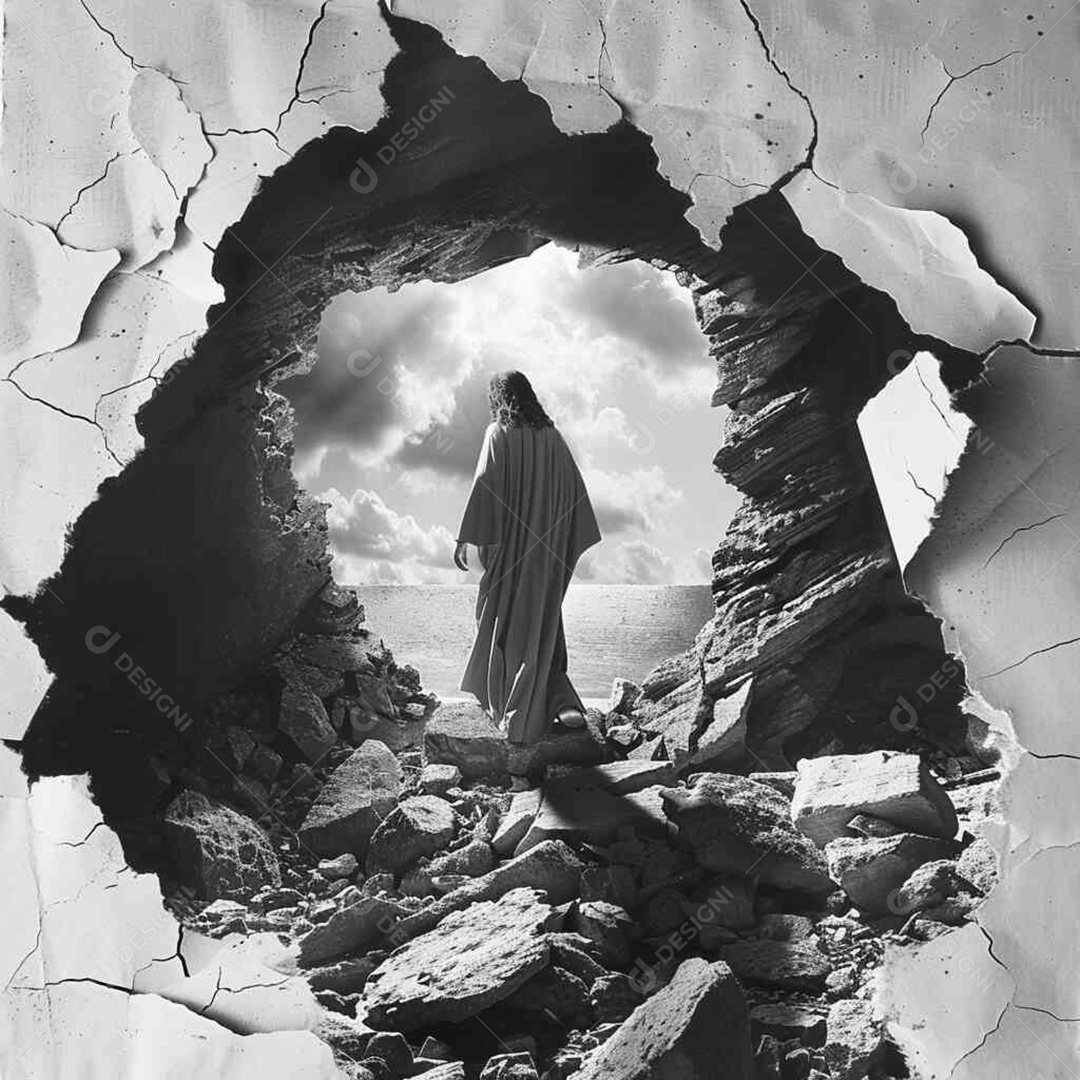 Caverna do renascimento de jesus através de um pequeno buraco