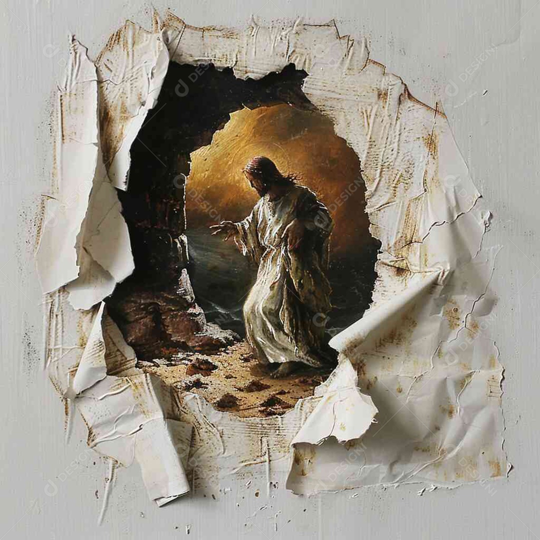 Caverna do renascimento de jesus através de um pequeno buraco