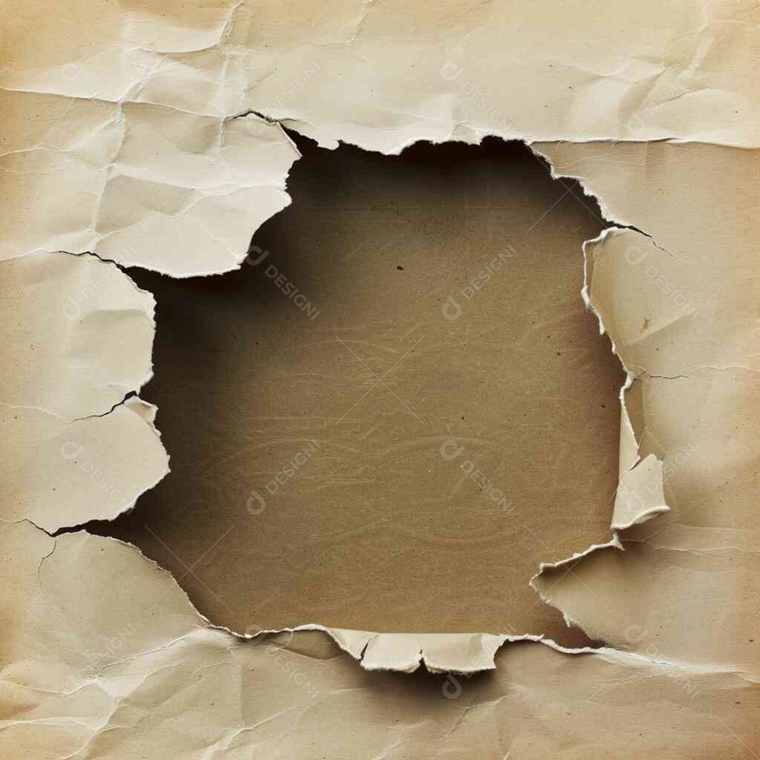 Papal de parede rasgado de uma casa