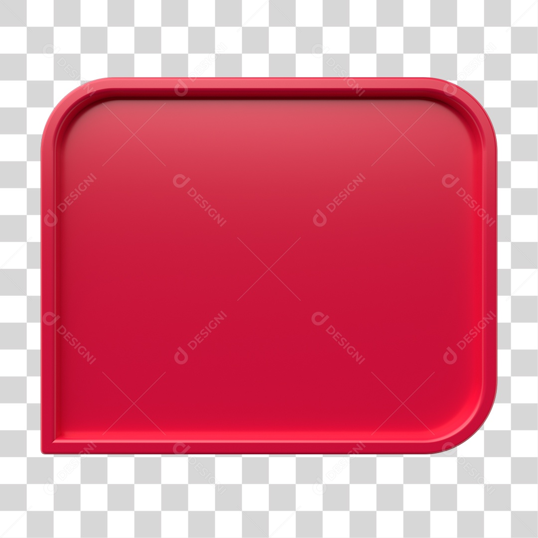 Elemento 3D Caixa de Texto Vermelha PNG Transparente