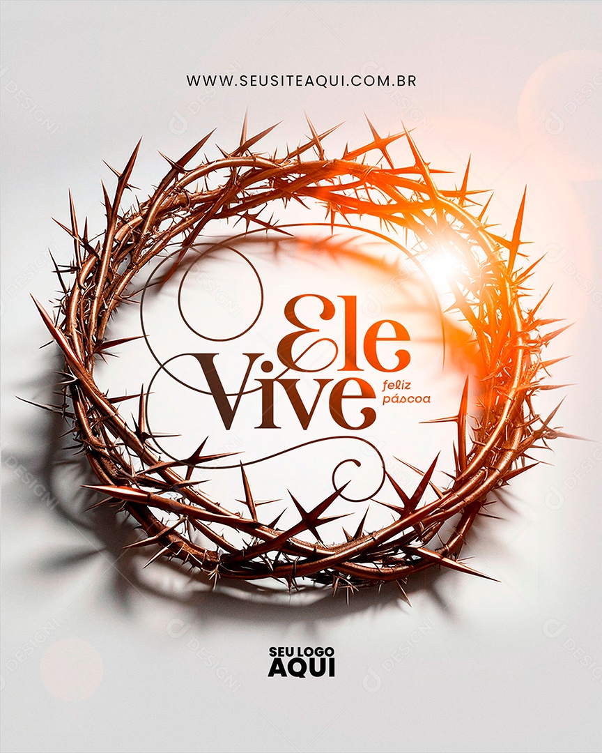 Social Media Feliz Páscoa 31 de Março PSD Editável