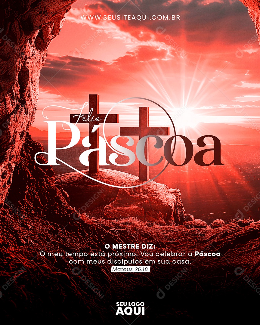 Social Media Feliz Páscoa 31 de Março PSD Editável