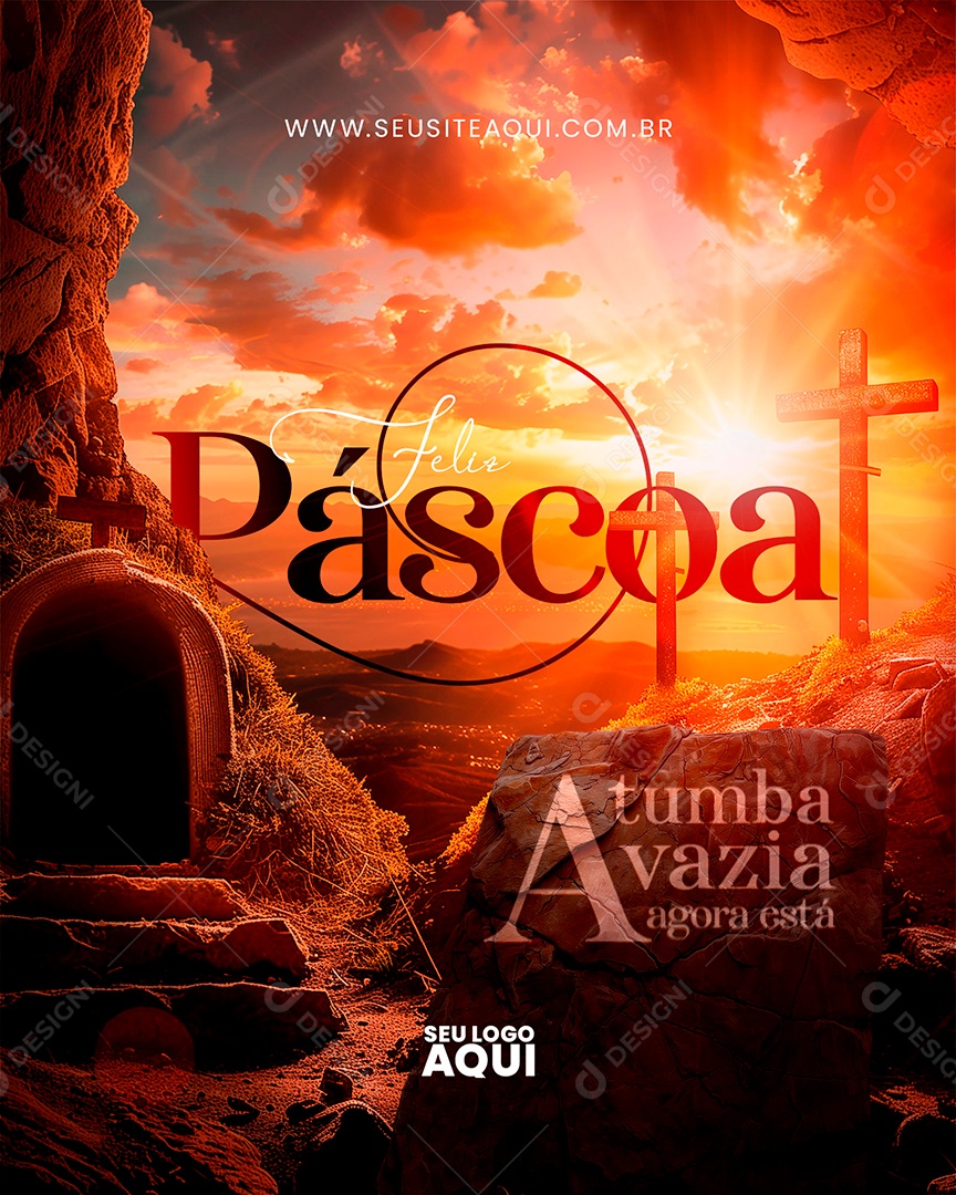 Social Media Feliz Páscoa 31 de Março PSD Editável