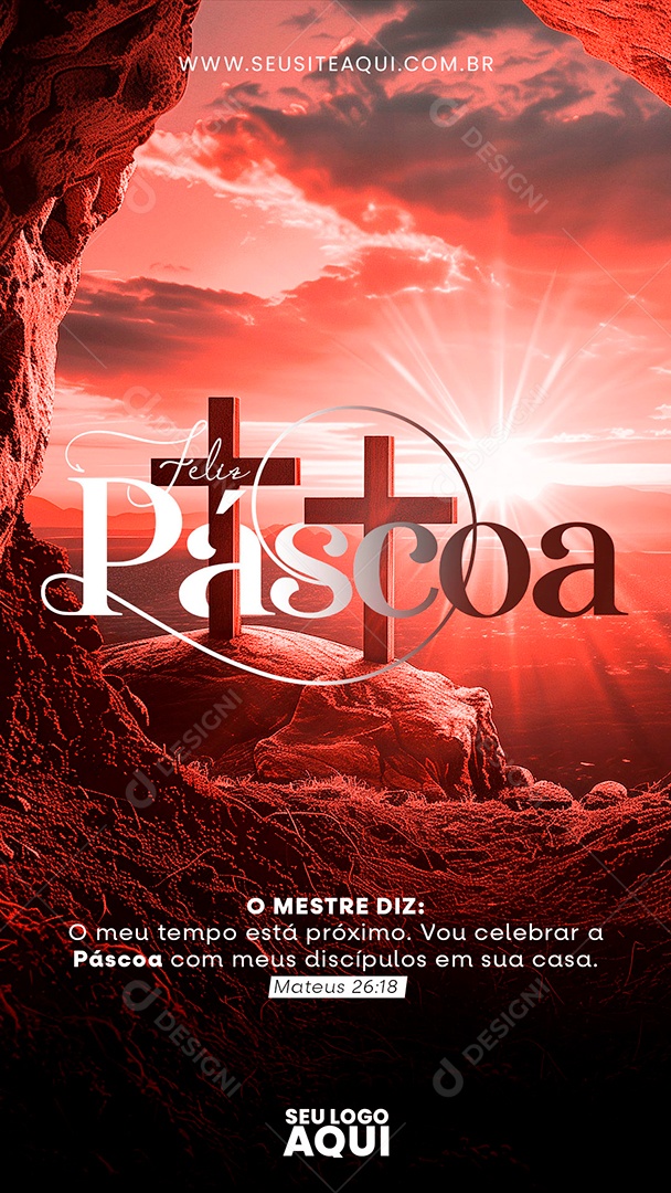 Social Media Feliz Páscoa 31 de Março PSD Editável