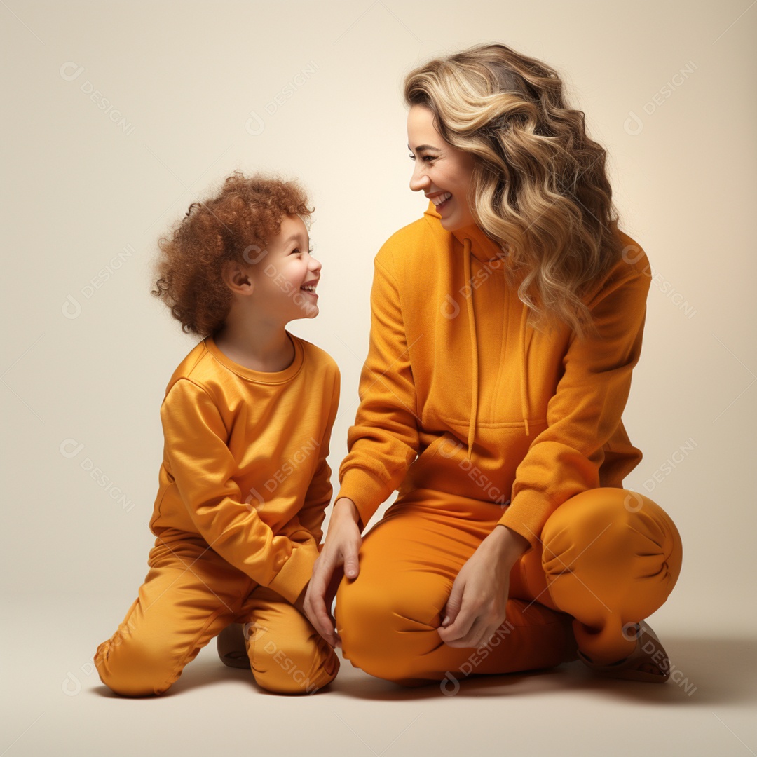 Mulher ao lado de sua linda filha felizes sorridentes