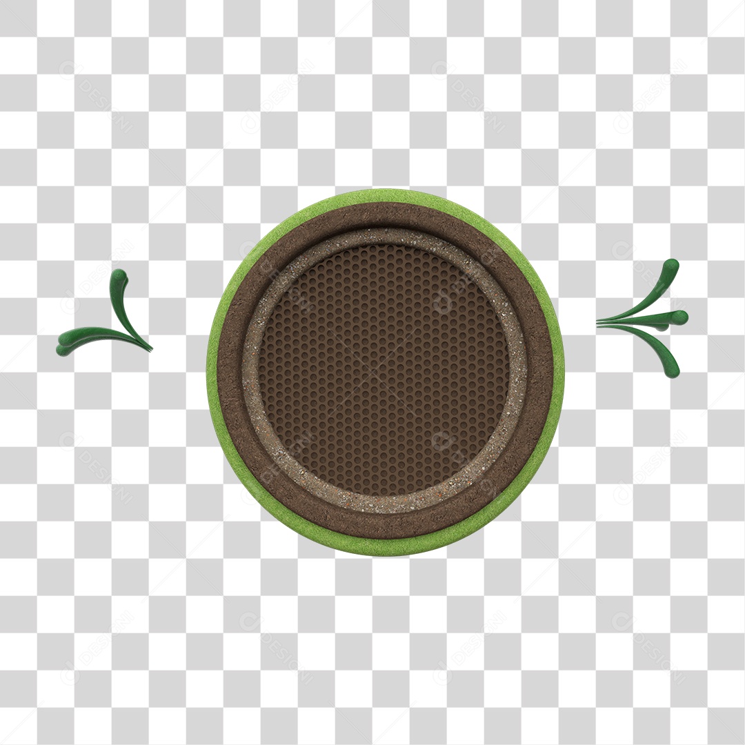 Elemento 3D Vazo de Terra Mudas PNG Transparente