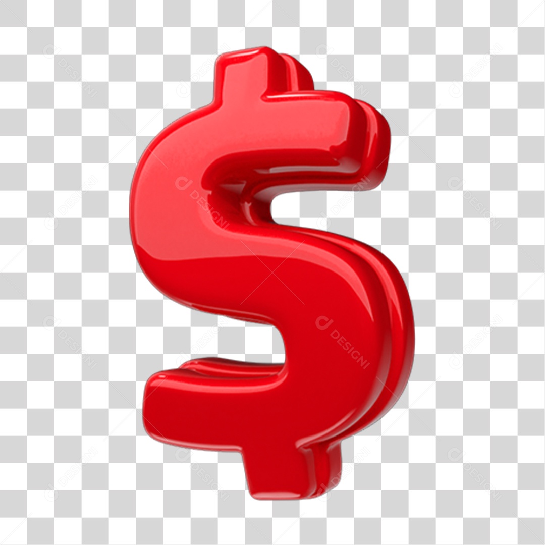 Elemento 3D Cifrão Dinheiro Para Composição PNG Transparente