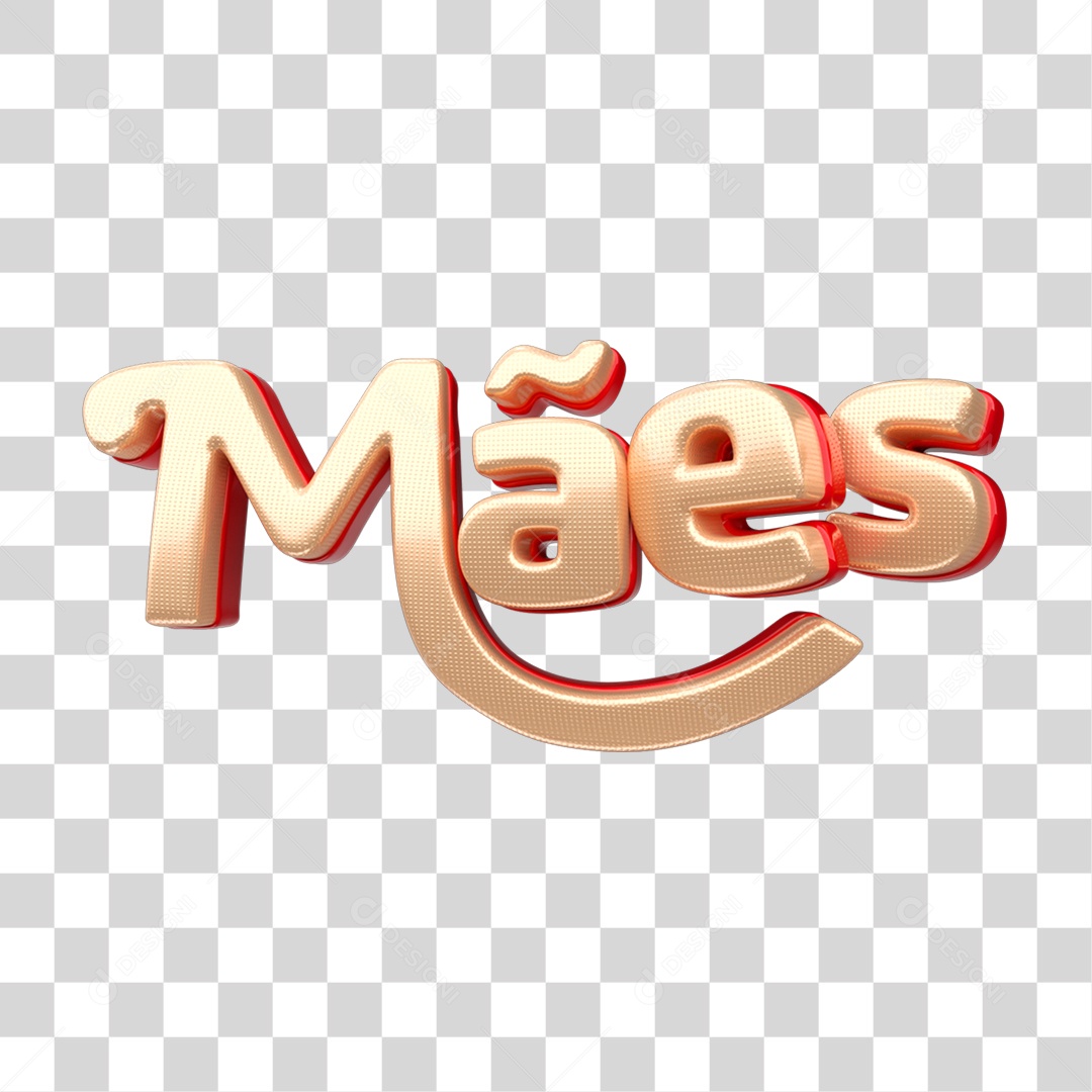 Texto 3D Mães PNG Transparente