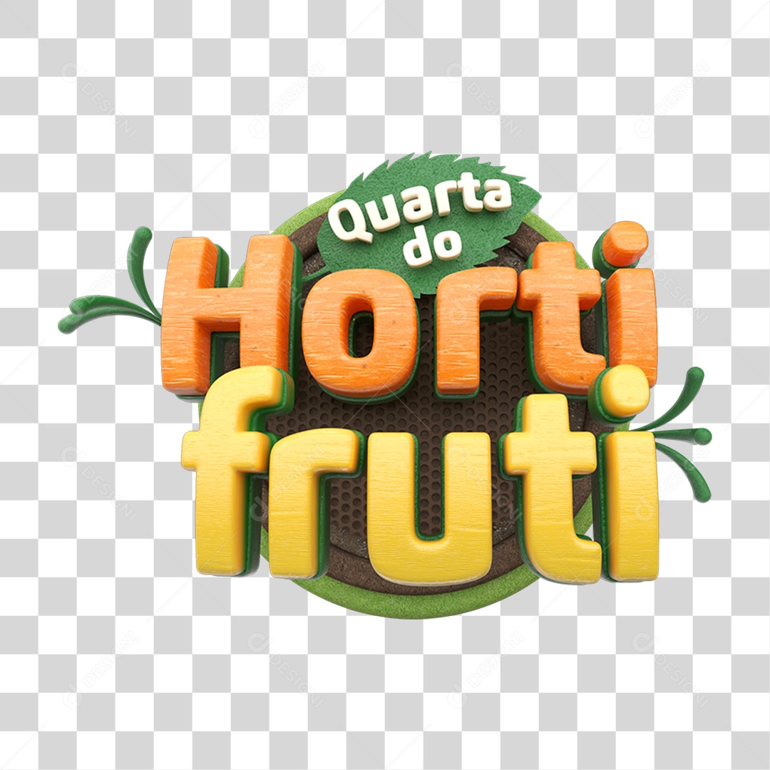 Selo 3D Quarta do Hortifruti PNG Transparente