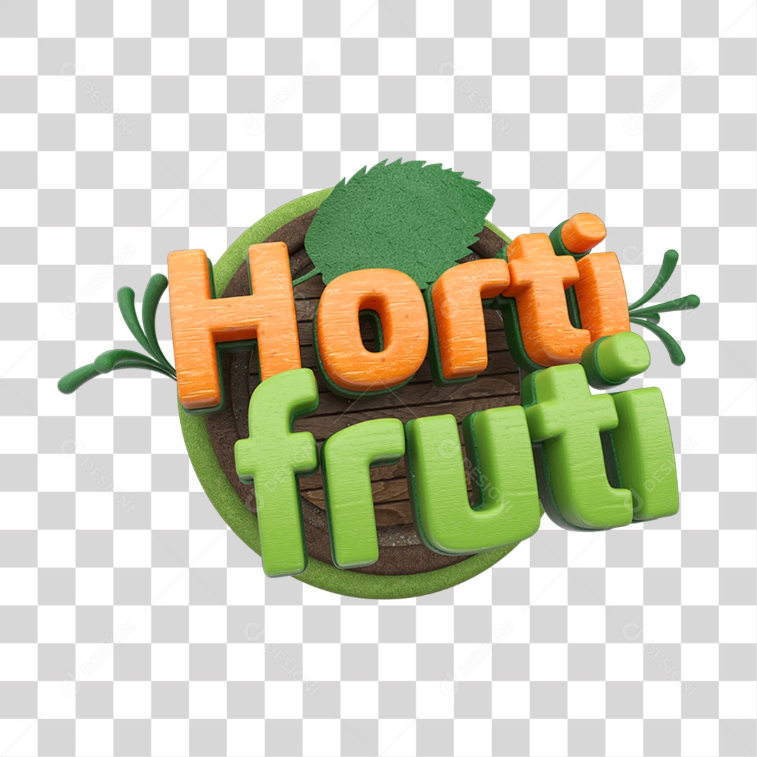 Selo 3D Hortifruti PNG Transparente