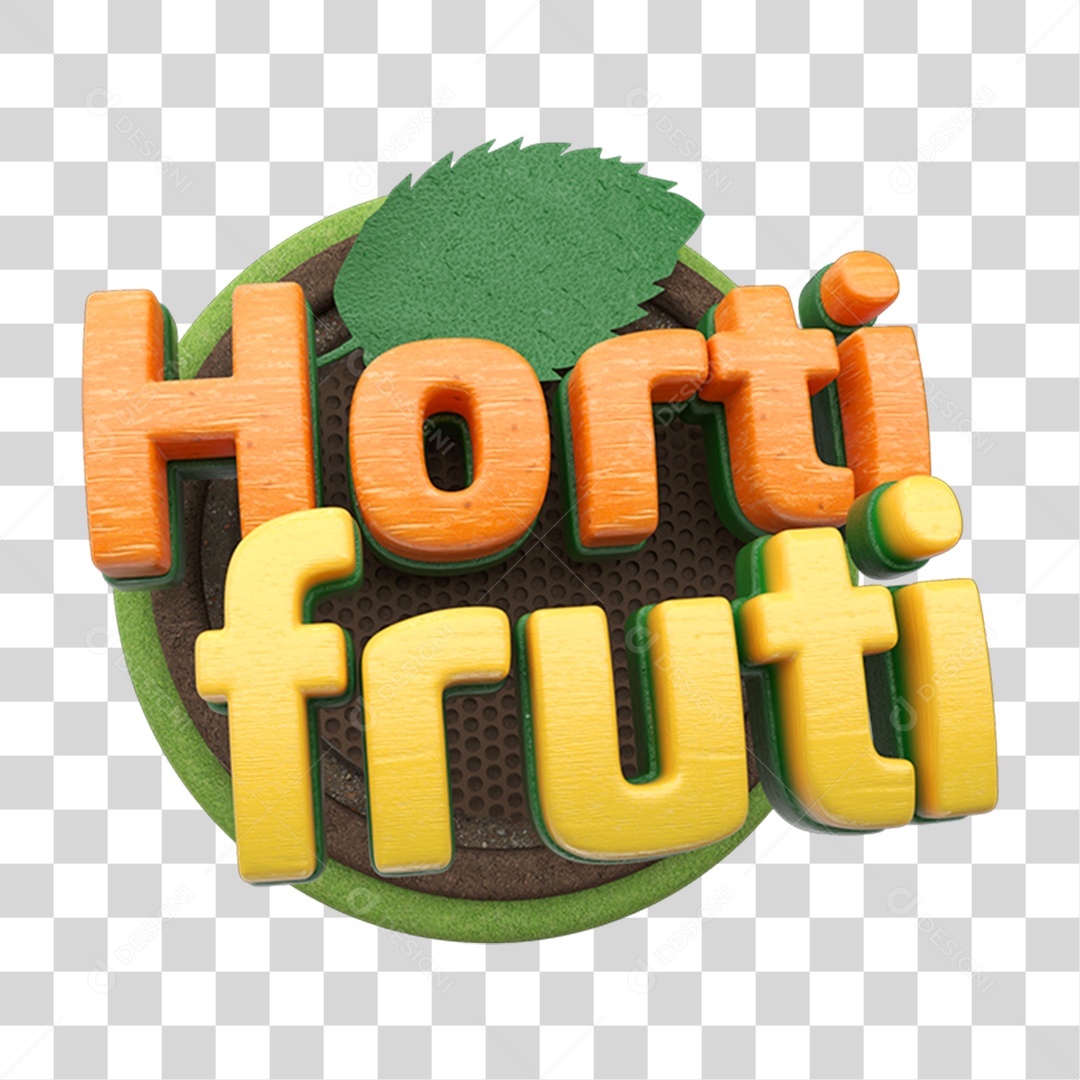 Selo 3D Hortifrúti  PNG Transparente