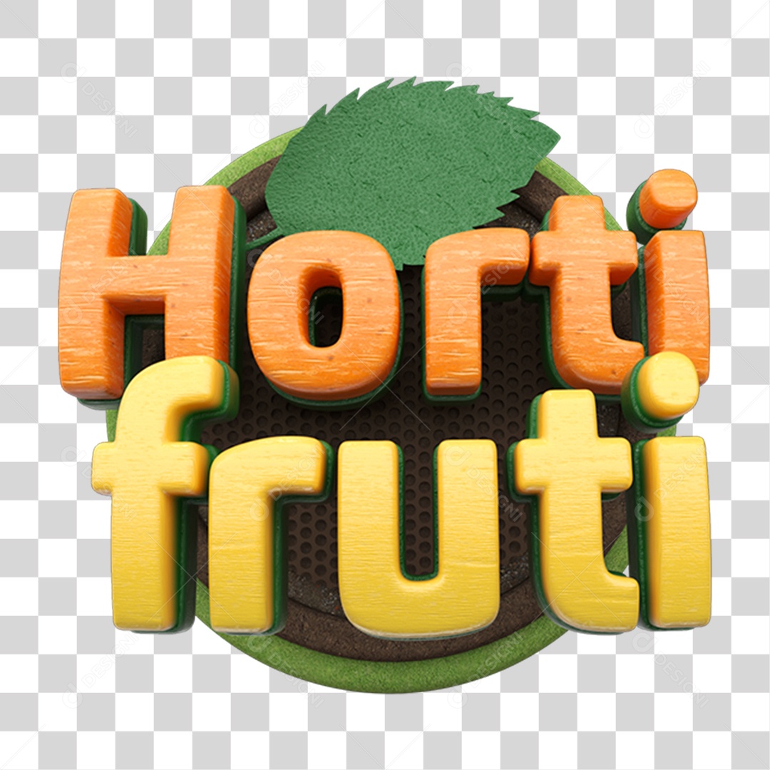 Selo 3D Hortifruti PNG Transparente