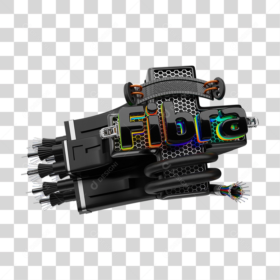 Selo 3D Fibras Internet PNG Transparente
