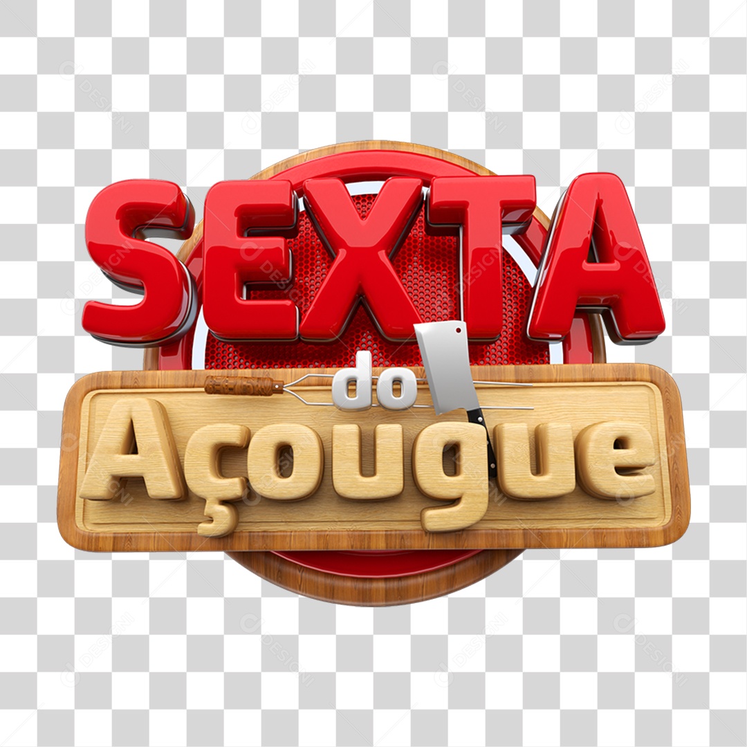 Selo 3D Sexta do Açougue PNG Transparente