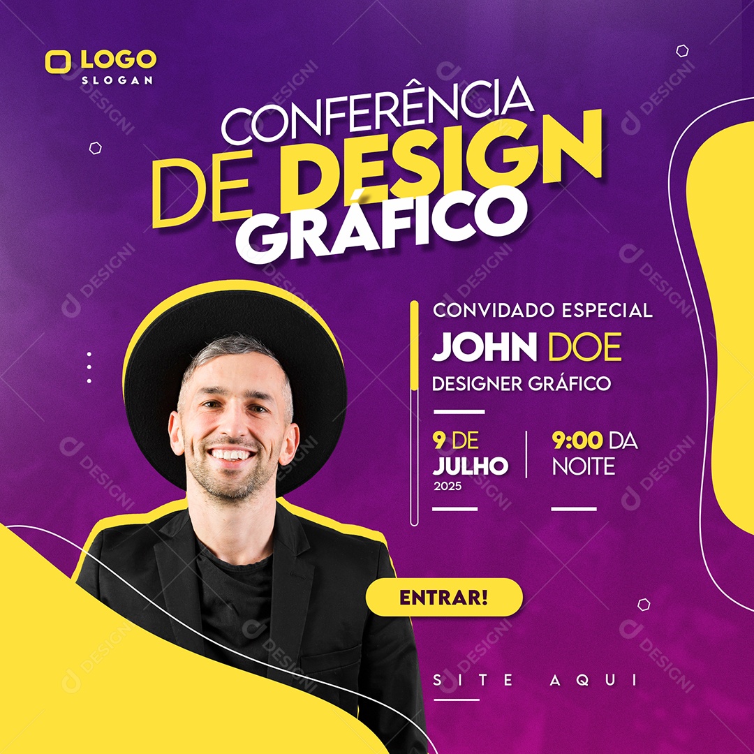 Conferência de Design Gráfico Social Media PSD Editável
