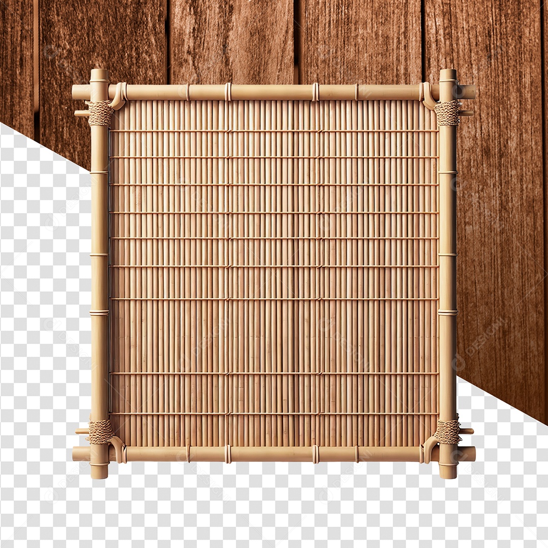 Painel Elemento 3D Bambu para Composição PSD