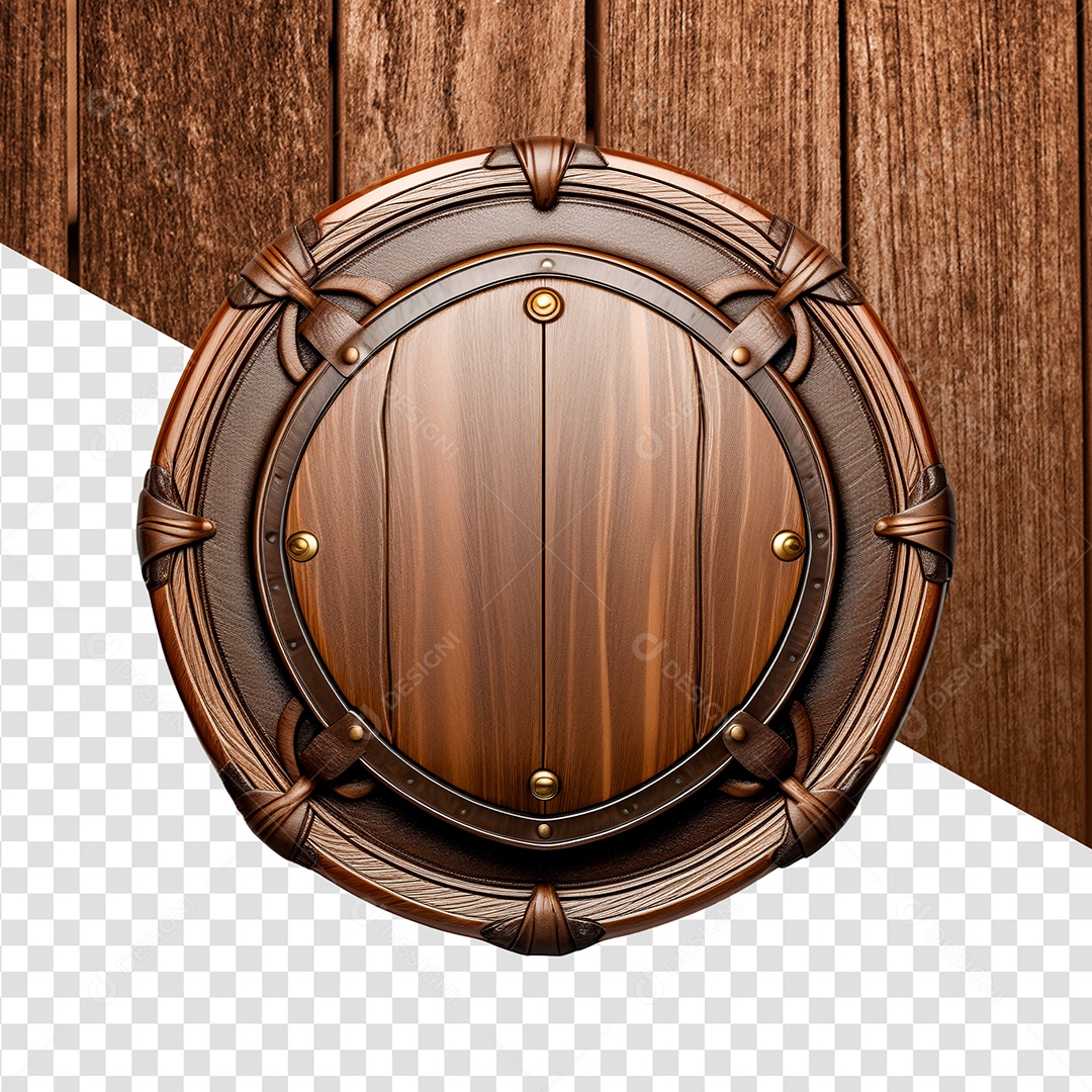 Elemento 3D de Madeira para Composição PSD