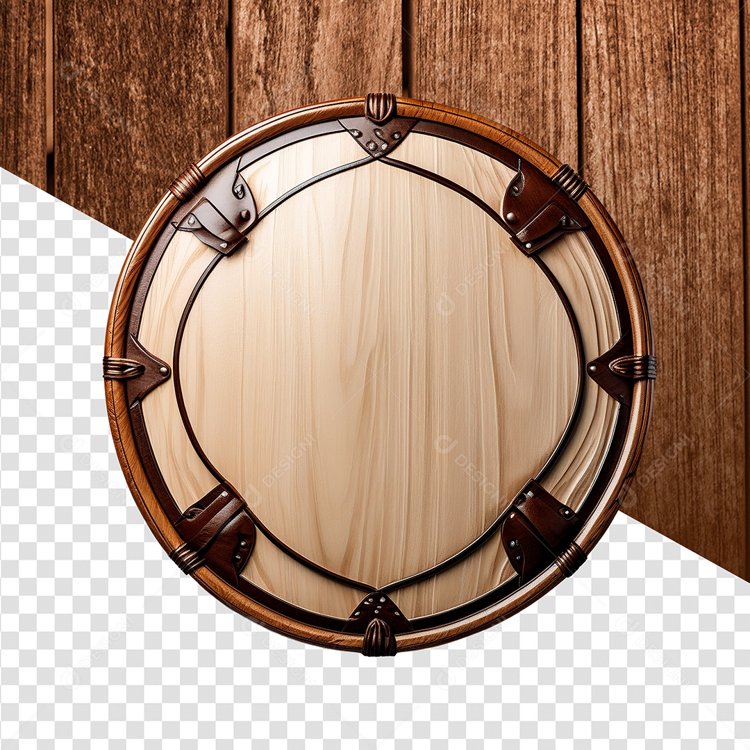 Elemento 3D de Madeira para Composição PSD