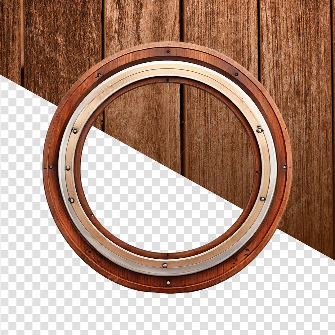 Elemento 3D de Madeira para Composição PSD