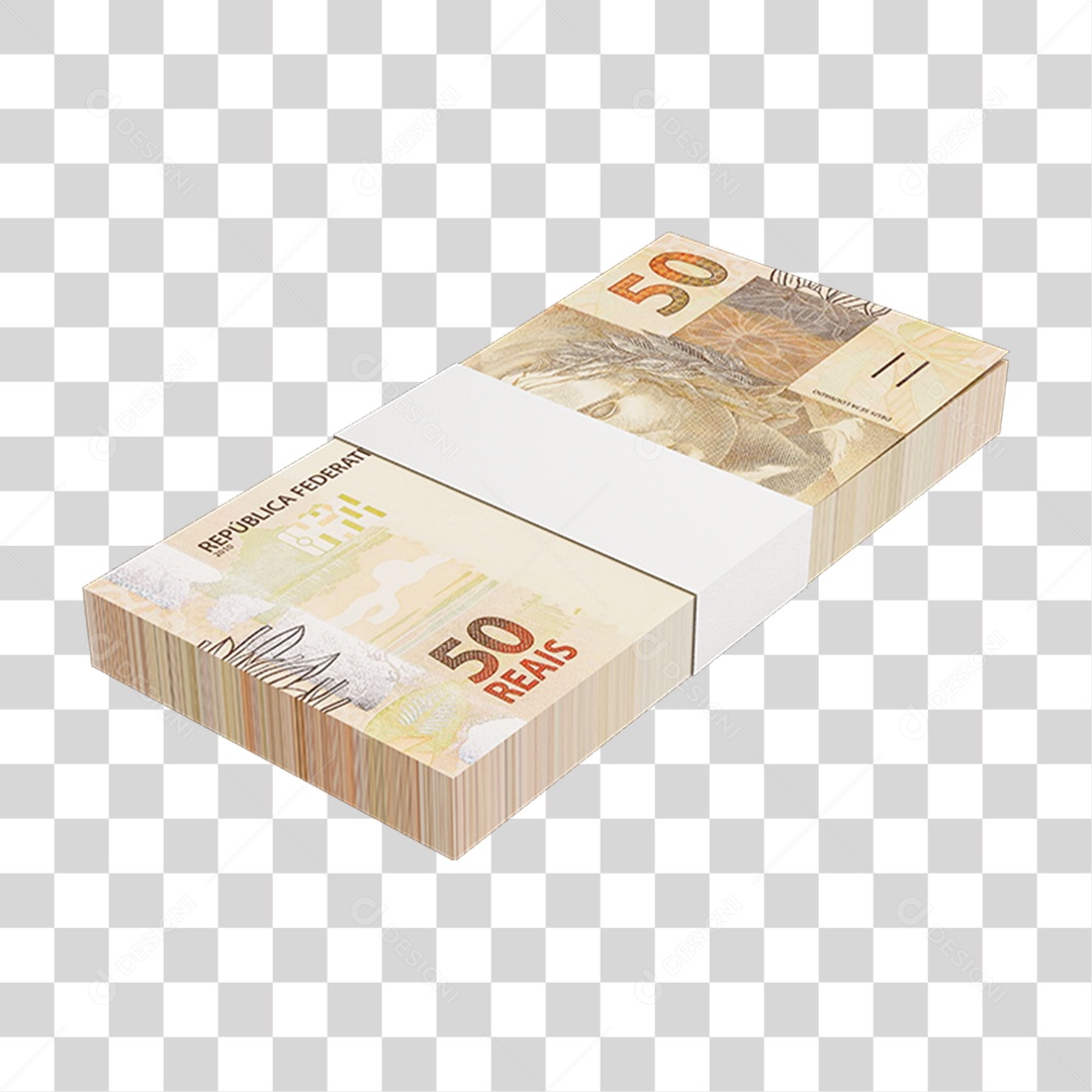 Cédula Nota Dinheiro de 50 Reais Real Brasileiro PNG Transparente