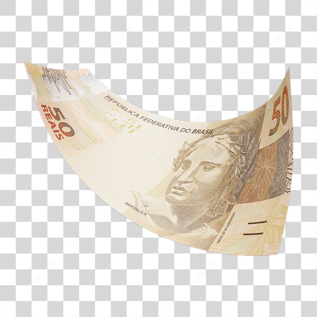 Cédula Nota Dinheiro de 50 Reais Real Brasileiro PNG Transparente