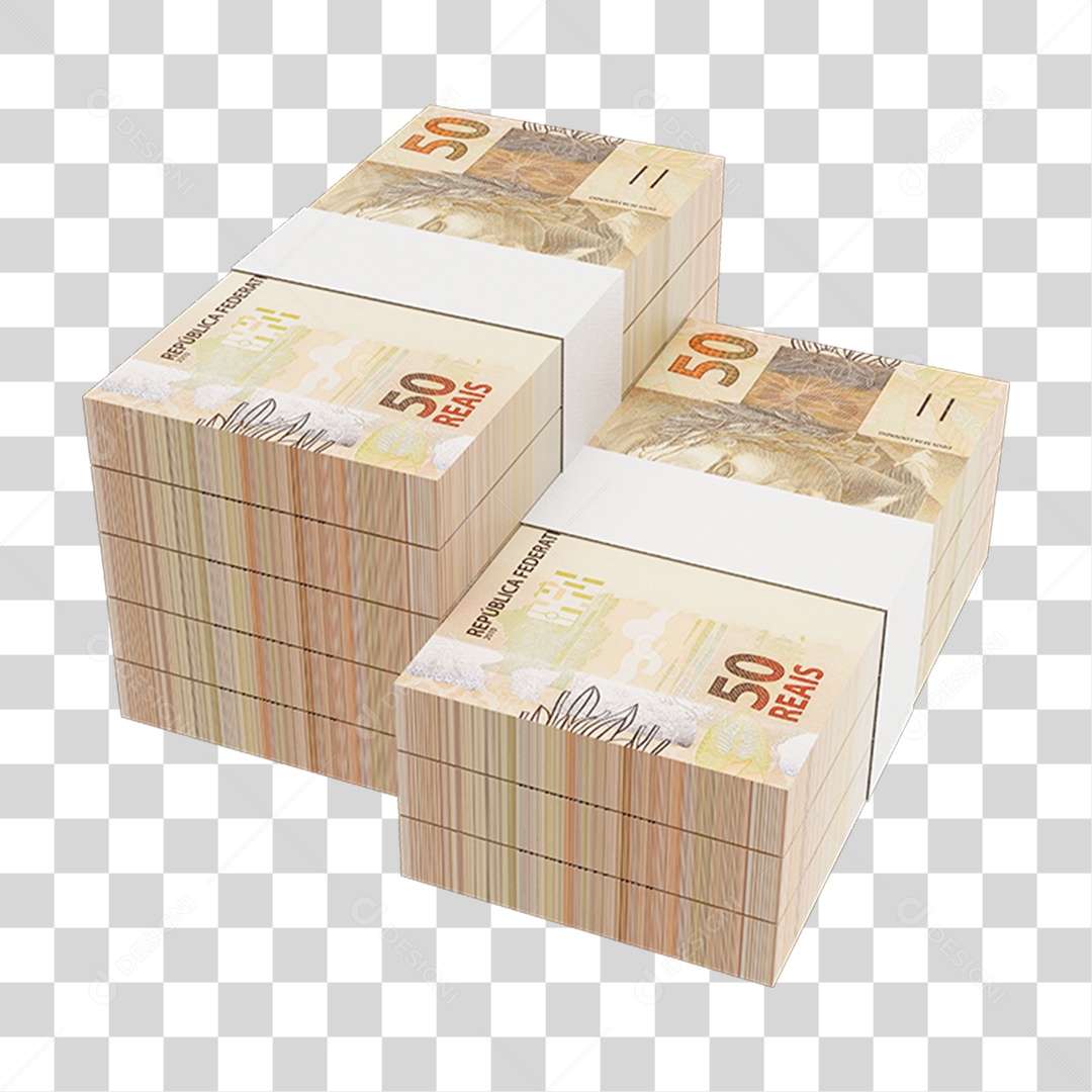 Cédula Nota Dinheiro de 50 Reais Real Brasileiro PNG Transparente