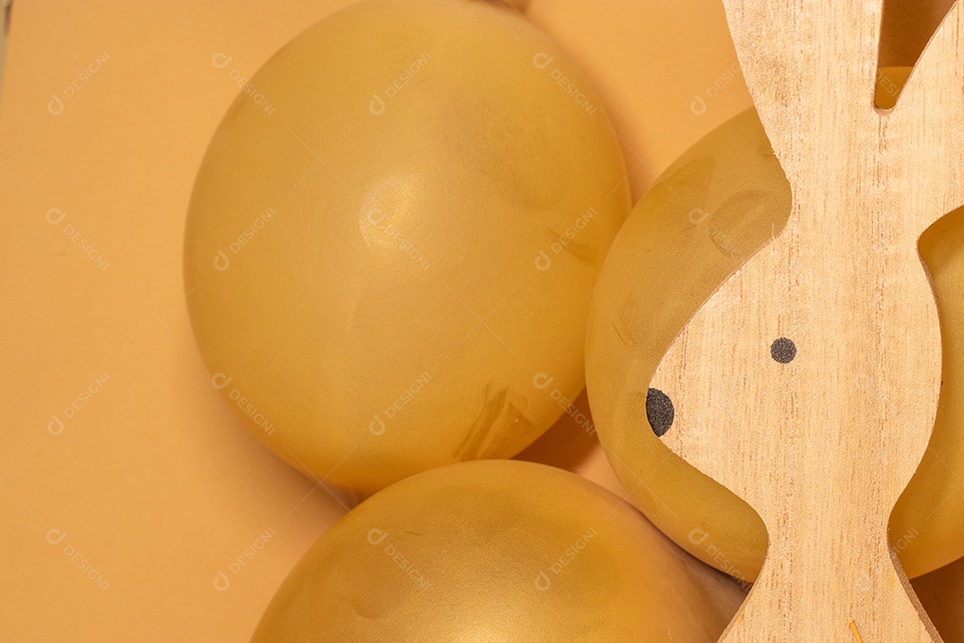 Coelho de madeira pintado enfeite da páscoa