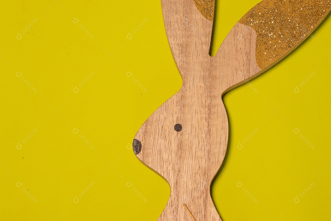 Coelho de madeira pintado enfeite da páscoa