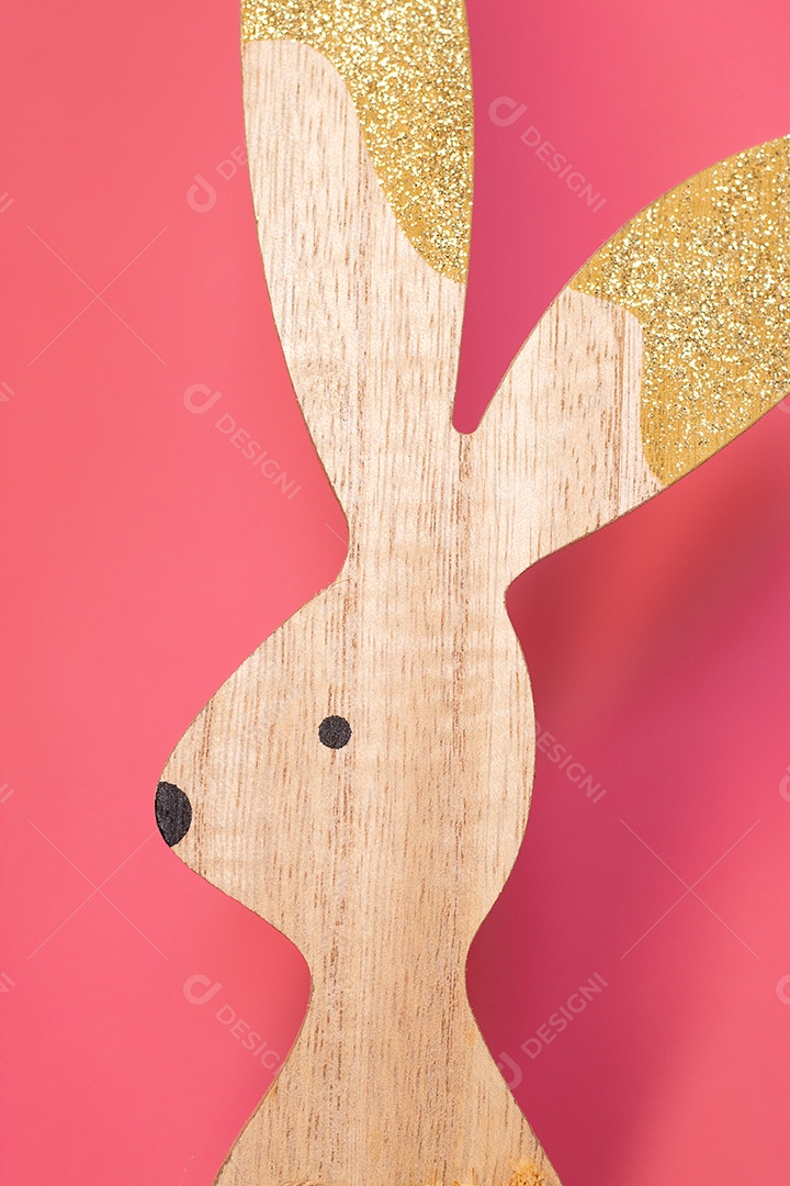 Coelhinho da páscoade madeira e pintado