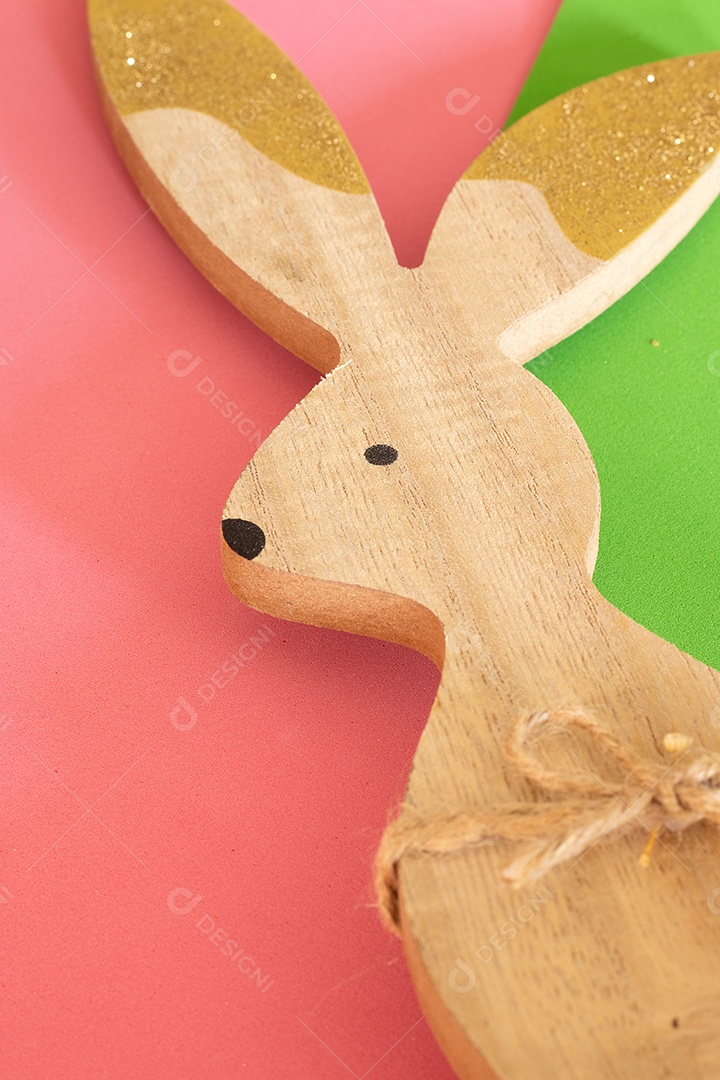 Coelhinho da páscoade madeira e pintado