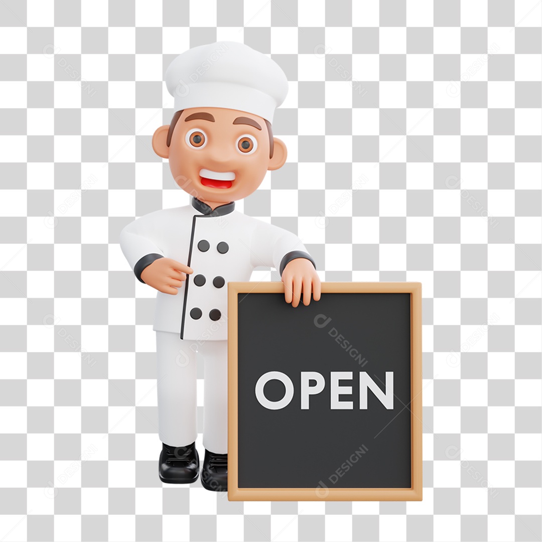 Personagem Chef de Cozinha PNG Transparente