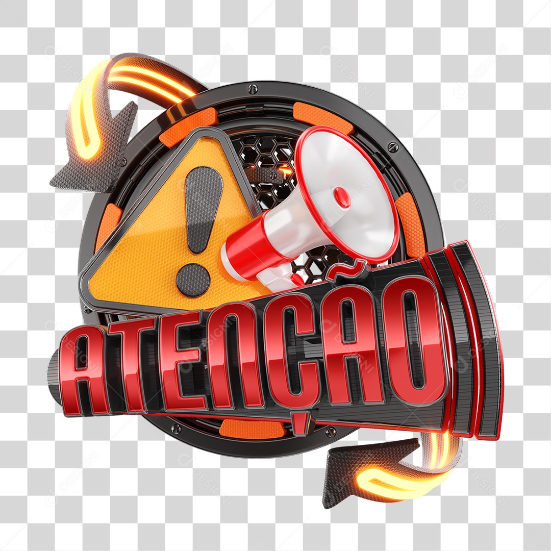 Selo 3D Atenção Símbolos Ícones PNG Transparente