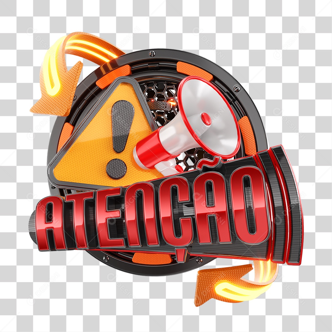 Selo 3D Atenção Símbolos Ícones PNG Transparente