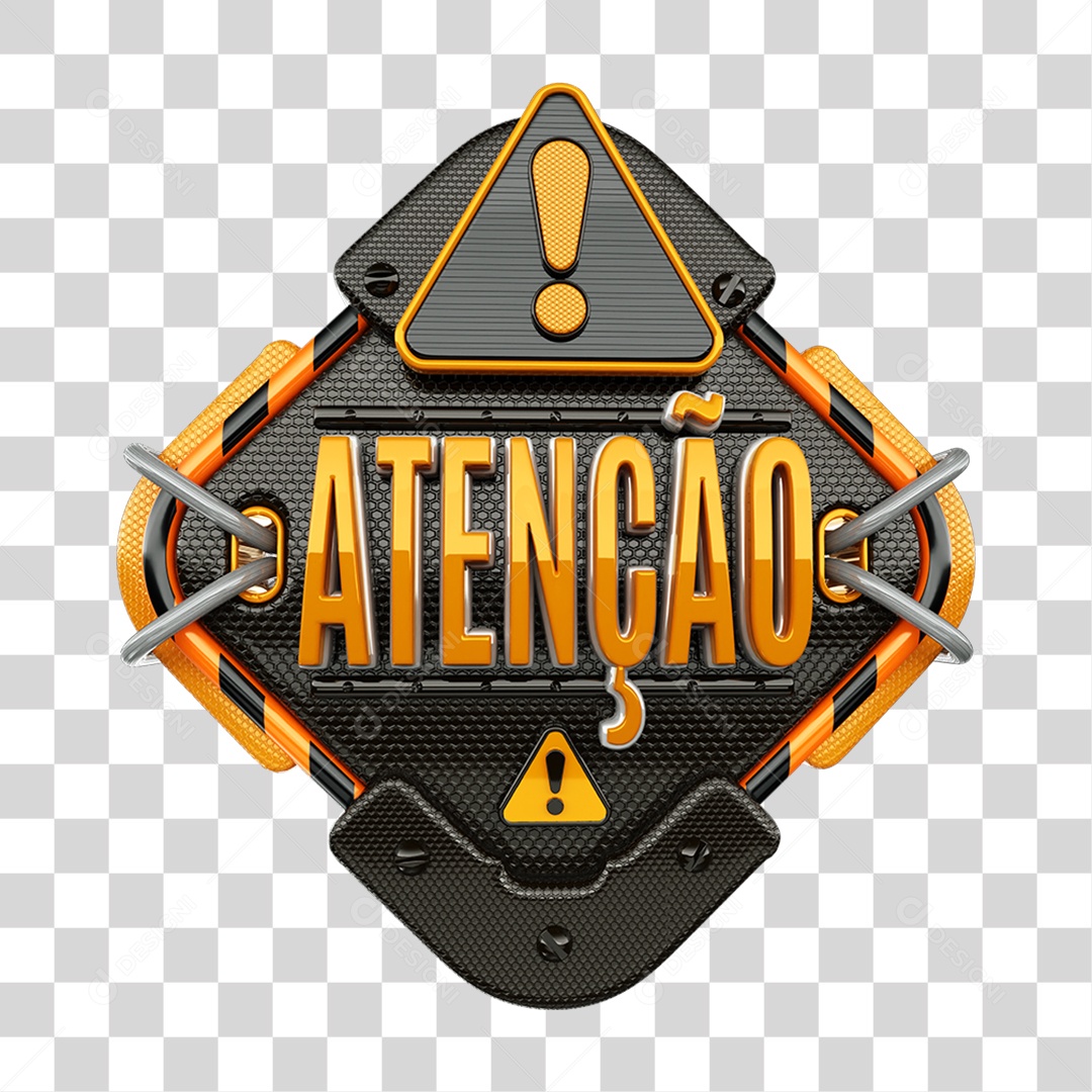 Selo 3D Atenção Símbolos Ícones PNG Transparente