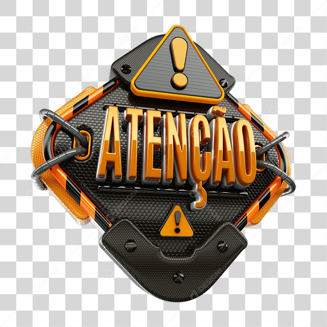 Selo 3D Atenção Símbolos Ícones PNG Transparente
