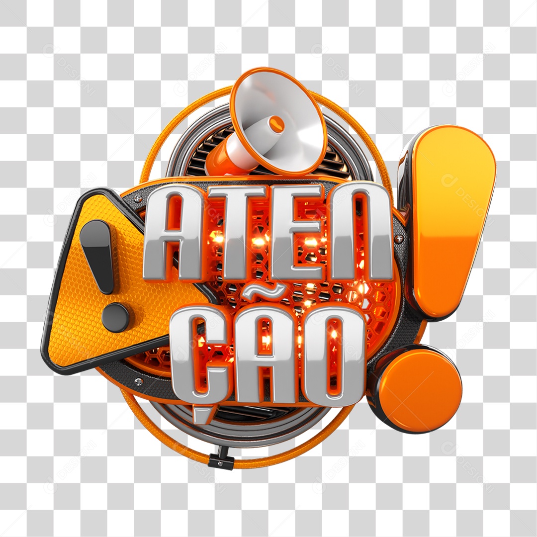 Selo 3D Atenção Símbolos Ícones PNG Transparente