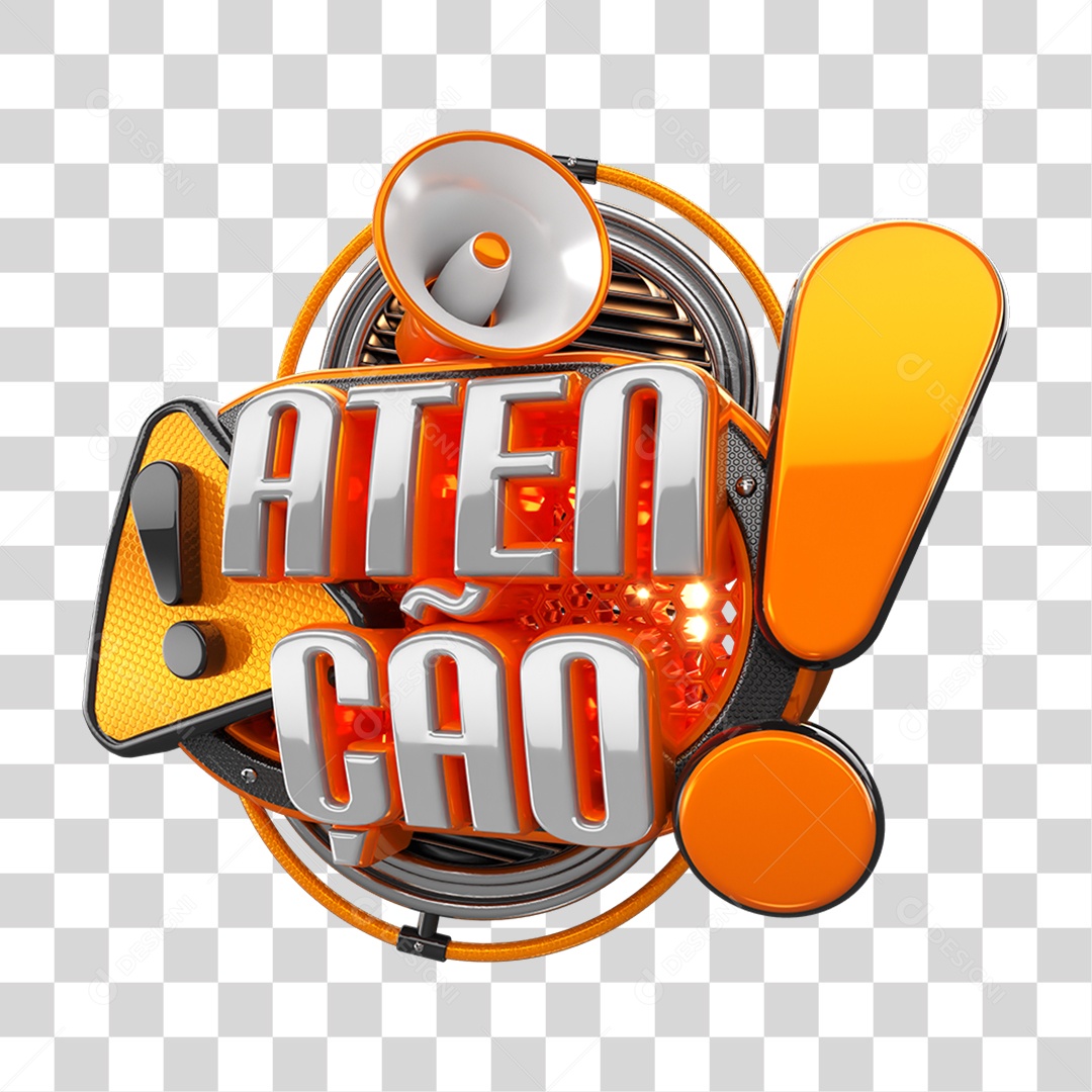Selo 3D Atenção Símbolos Ícones PNG Transparente