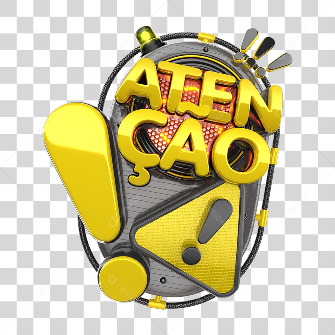 Selo 3D Atenção Símbolos Ícones PNG Transparente