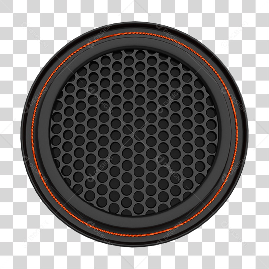 Elemento 3D Circulo de Metal Grade PNG Transparente