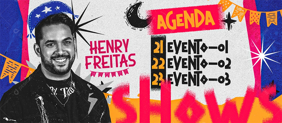 Banner Flyer São João Henry Freitas Agenda Shows Social Media PSD Editável