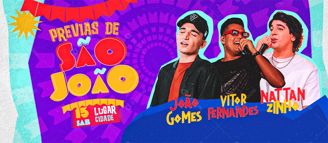 Banner Flyer Previas de São João Social Media PSD Editável