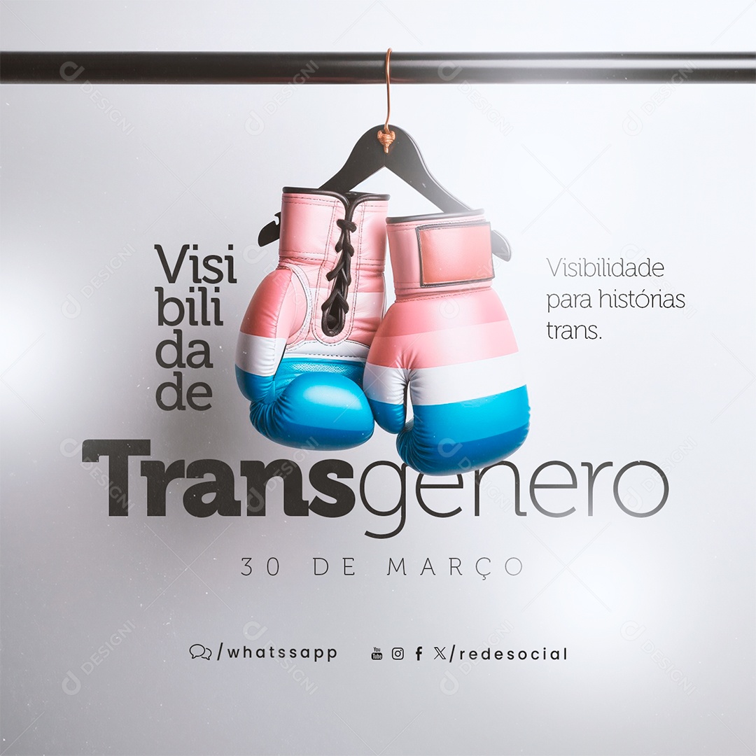 Social Media Dia Nacional da Visibilidade Trans 30 de Março PSD Editável