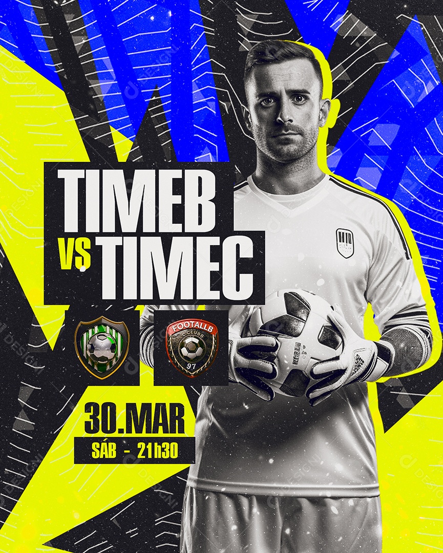 Futebol TIme B vs Time C Social Media PSD Editável