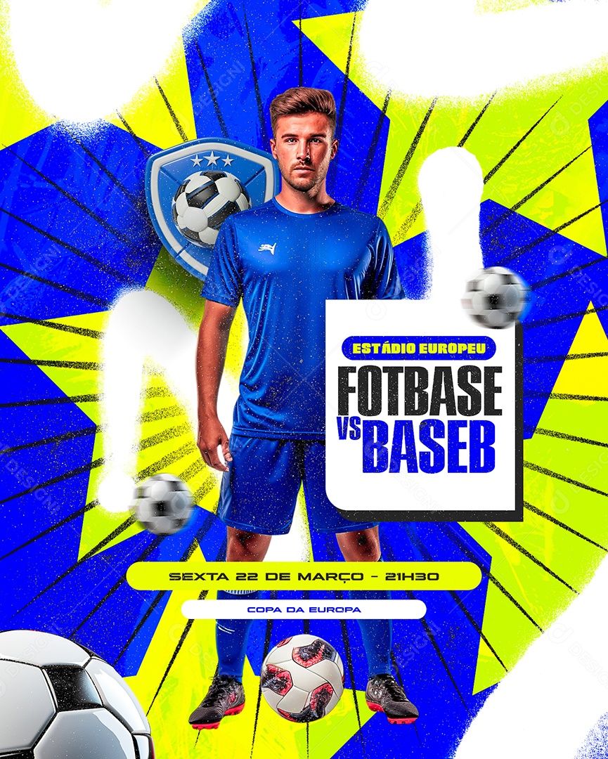 Copa da Europa Estádio Europeu Fotbase vs Baseb Social Media PSD Editável
