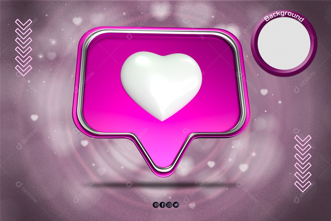 Elemento 3D Like do Dia das Mães para Composição PSD